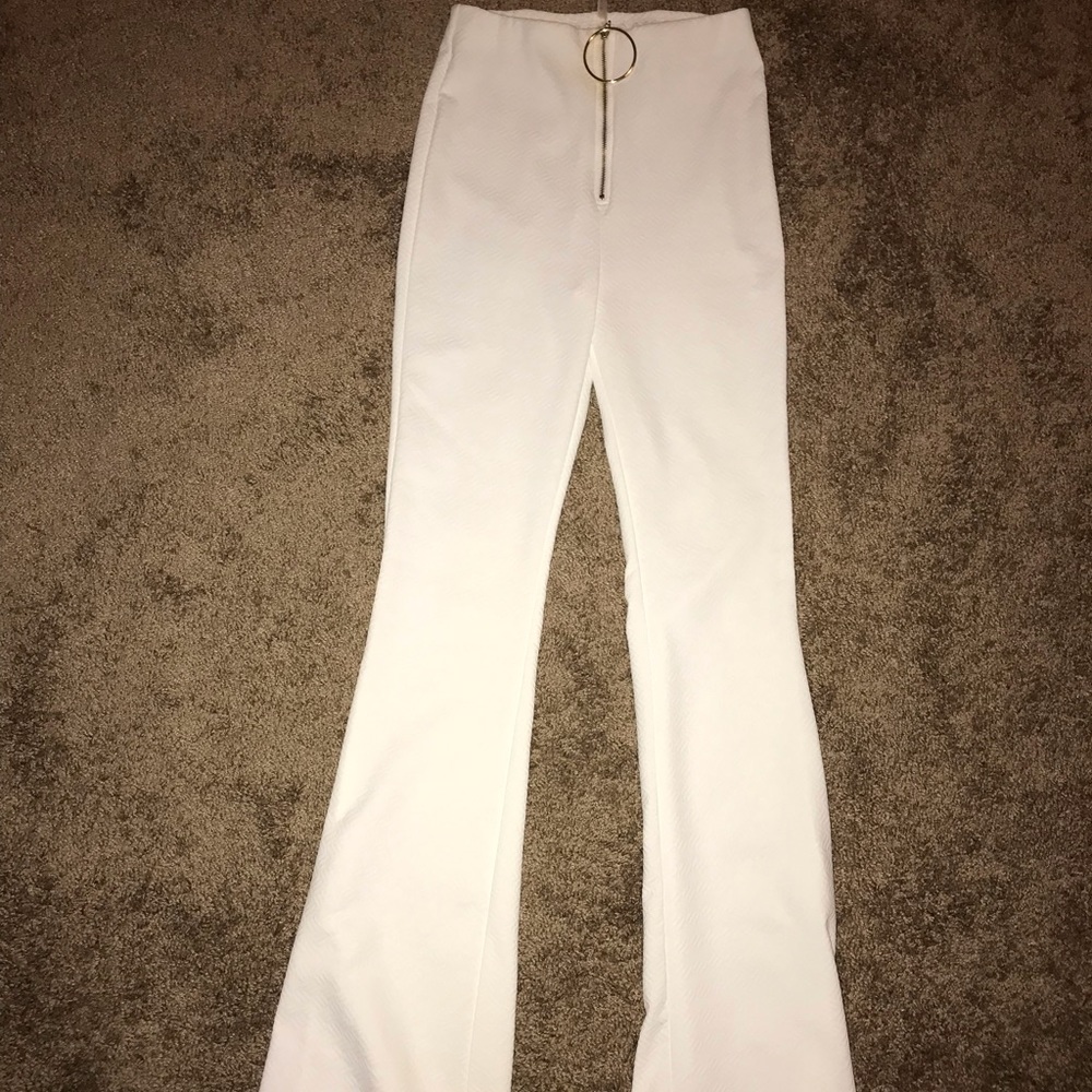 White bell bottom pants